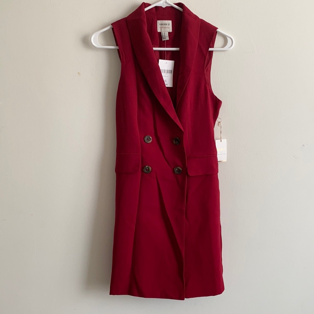 NWT Red Sleeveless Suit Dress